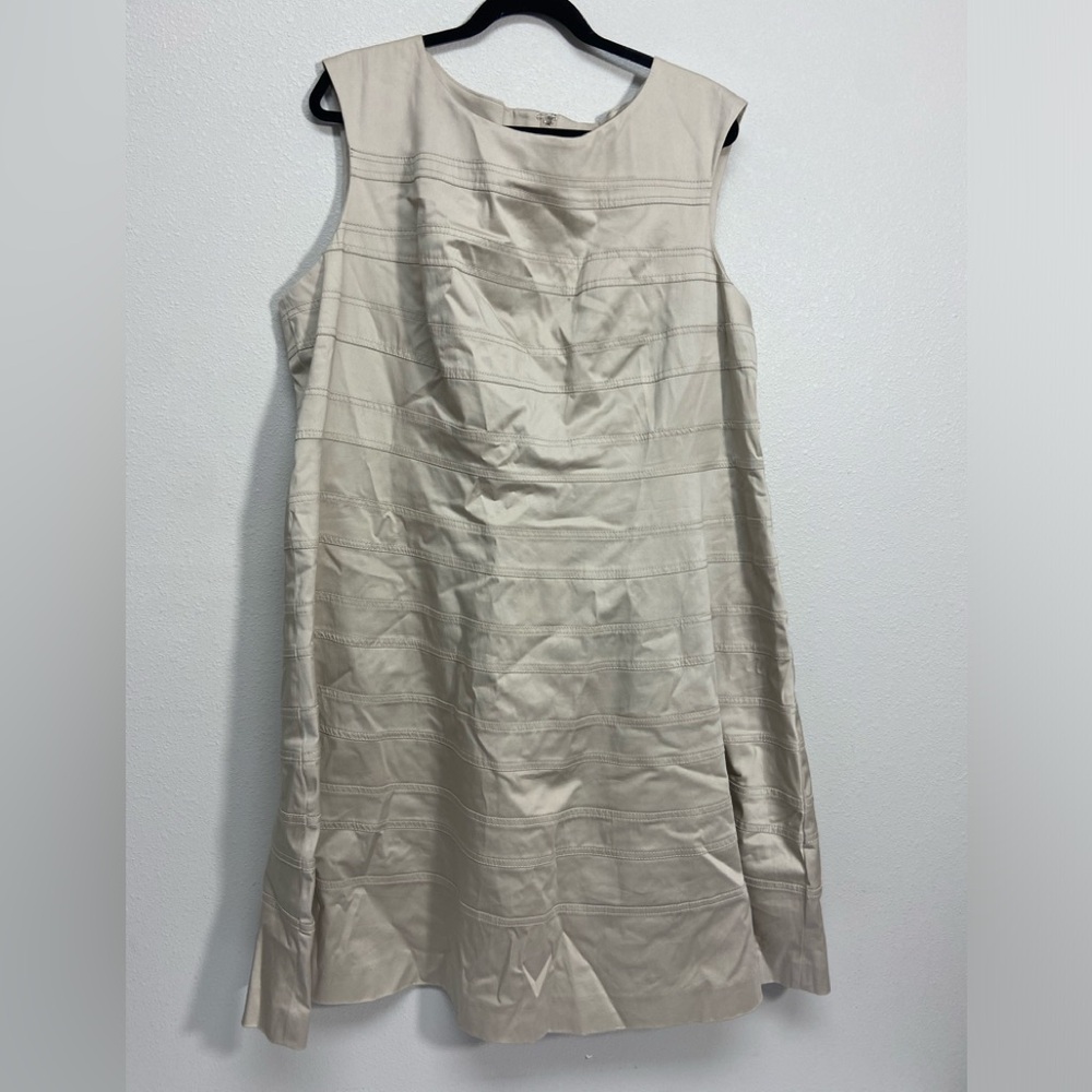 New Direction Women, tan, sleeveless, simple dress